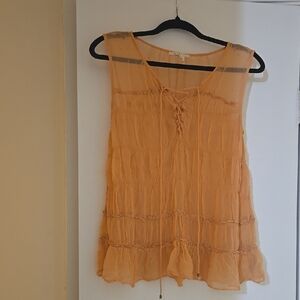 Women's Orange Sleeveless Top